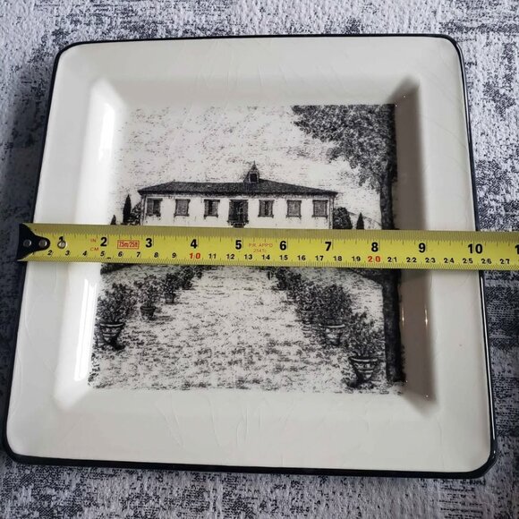 Vintage Brunelli Made in Italy 10" Square Collectable Plate Italian Villa - Picture 4 of 7